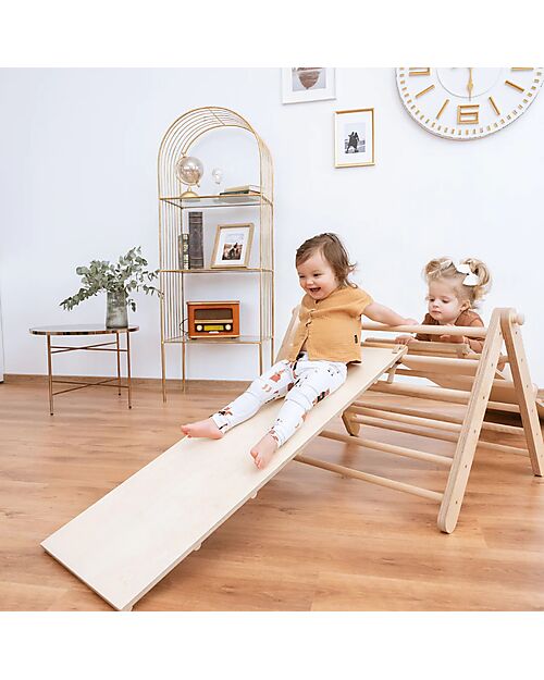 Ette Tete Sipitri Triangle with Wooden Ramp - Natural - Perfect for Children Beginning to Stand Montessori Toys