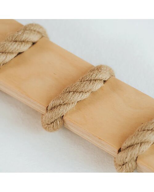 Ette Tete Wooden Balance Beam TipiToo MIDI - Natural - Jute Rope - Perfect for Babies Beginning to Stand Montessori Toys