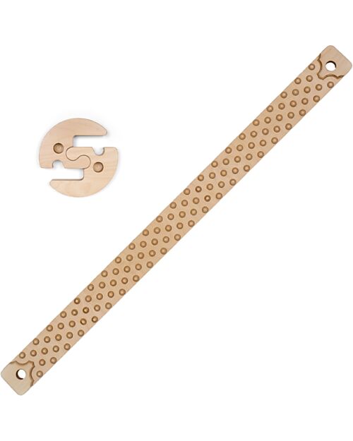 Ette Tete Wooden Balance Beam TipiToo SOLO - Natural - with Dots - Perfect for Babies Beginning to Stand Montessori Toys