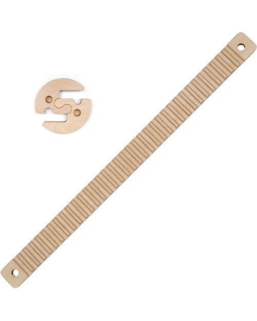 Ette Tete Wooden Balance Beam TipiToo SOLO - Natural - with Lines - Perfect for Babies Beginning to Stand Montessori Toys
