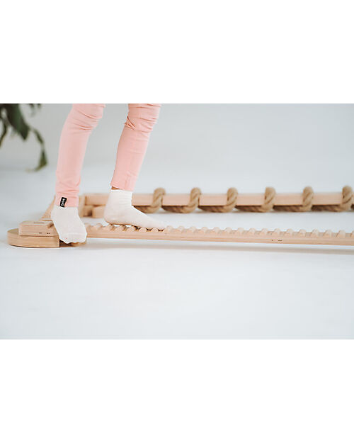 Ette Tete Wooden Balance Beam TipiToo SOLO - Natural - with Lines - Perfect for Babies Beginning to Stand Montessori Toys