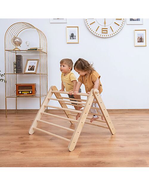 Ette Tete Wooden Sipitri Triangle - Natural - Perfect for Babies Beginning to Stand Montessori Toys
