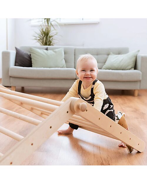 Ette Tete Wooden Sipitri Triangle - Natural - Perfect for Babies Beginning to Stand Montessori Toys