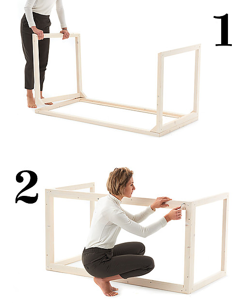 Ettomio House-shaped Montessori Aande bed - 160x80 cm- 100% Made in Italy Montessori Beds