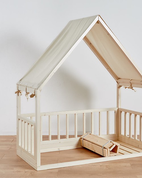 Ettomio House-shaped Montessori bed Aande with Futon Mattress - 140x70 cm  unisex (bambini)