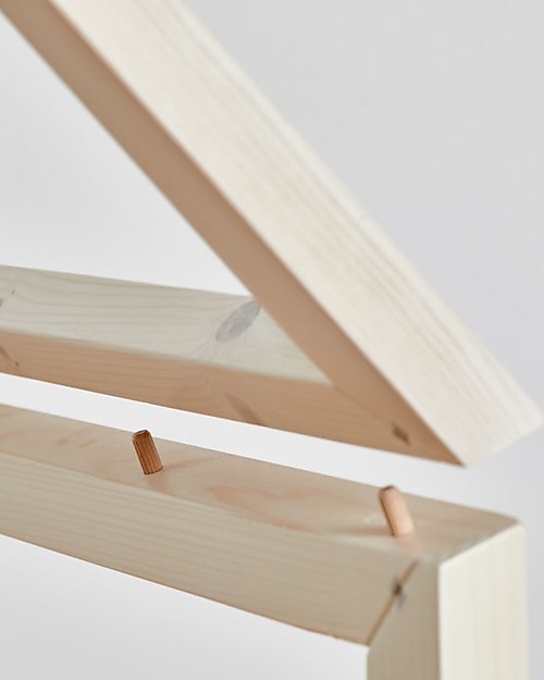 Ettomio House-shaped Montessori bed "Ninonino" with Futon Mattress - 120x60 cm Montessori Beds