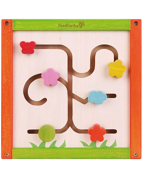 EverEarth 5 in 1 Activity Cube - Hand to Eye Coordination - FSC Certified Wood! Montessori Toys