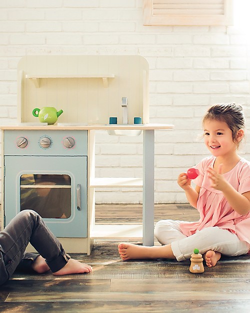 EverEarth Classic Play Kitchen - FSC Certified Wood Story Making Games