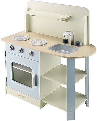 EverEarth Classic Play Kitchen - FSC Certified Wood Toy Kitchens & Play Food
