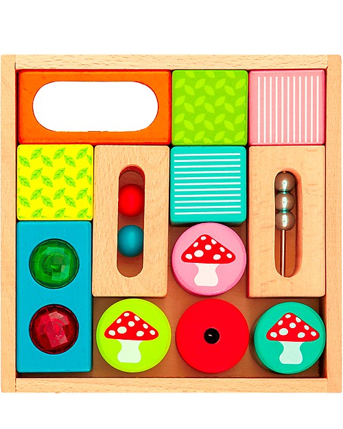 EverEarth Discovery Blocks - Many Different Geometric Shapes - FSC Certified Wood! Wooden Blocks and Construction Sets