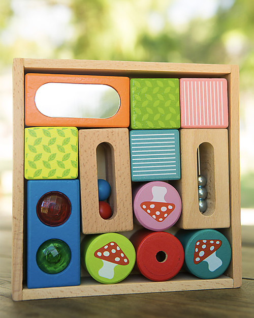 EverEarth Discovery Blocks - Many Different Geometric Shapes - FSC Certified Wood! Wooden Blocks and Construction Sets