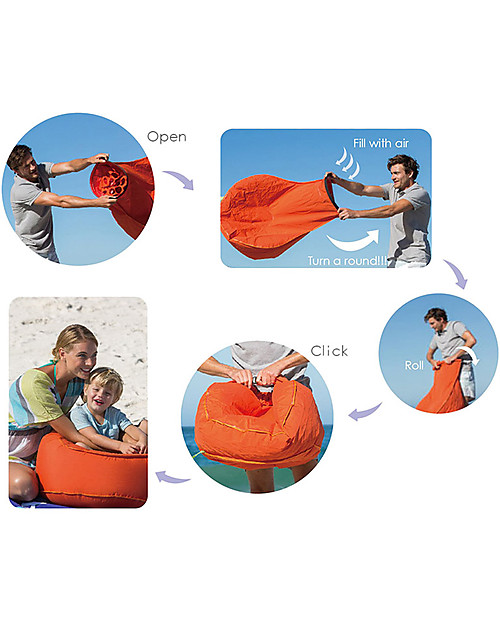 EverEarth EZAir Inflatable Rangi Chair, Orange - For Parties or at the Beach! Outdoor Games and Toys_