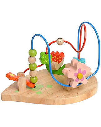 EverEarth Flower Bead Maze - Motor Skills - High Quality FSC Wood! Wooden Stacking Toys