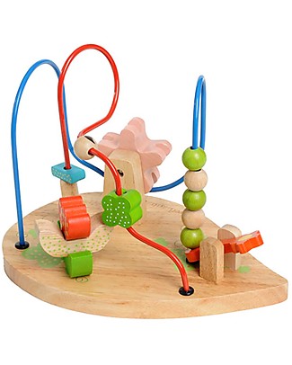 EverEarth Flower Bead Maze - Motor Skills - High Quality FSC Wood! Wooden Stacking Toys