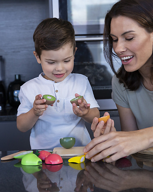 EverEarth Fruit Set with Velcro - Organic Wood Wooden Food