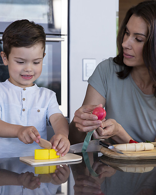 EverEarth Fruit Set with Velcro - Organic Wood Wooden Food