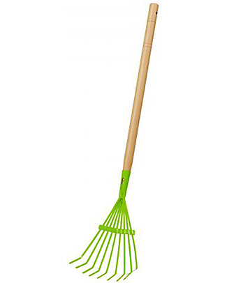 EverEarth Garden Leaf Rake - Green - Certified Wood Gardening Toys