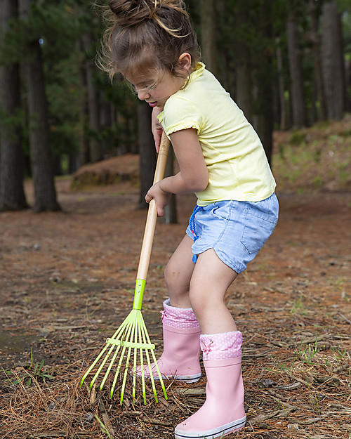 EverEarth Garden Leaf Rake - Green - Certified Wood Gardening Toys