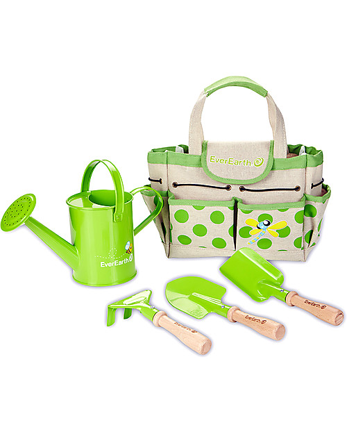 EverEarth Gardening Bag With Tools - 100% Organic Cotton & FSC Certified Beech Gardening Toys