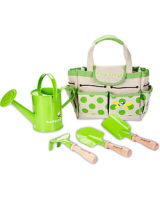EverEarth Gardening Bag With Tools - 100% Organic Cotton & FSC Certified Beech Gardening Toys