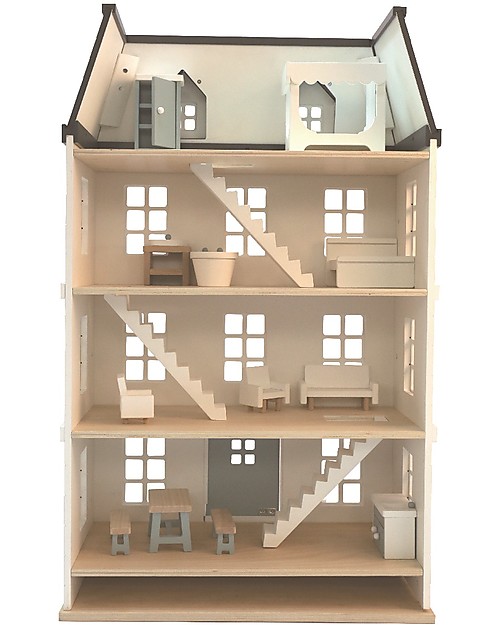 EverEarth Georgian Doll House - FSC certified wood - 11 accessories included! Dolls Houses