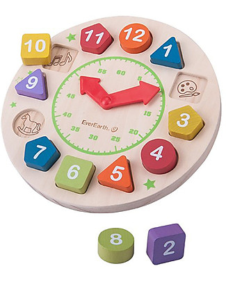 EverEarth Kid's Clock - 100% FSC Certified Beech Story Making Games