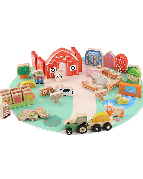 EverEarth Organic Farm Set - FSC Certified Wood! Story Making Games