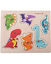 EverEarth Peg Puzzle, Dinosaur - Hand to Eye Coordination - FSC Certified Wood! Wooden Stacking Toys
