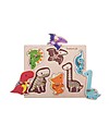 EverEarth Peg Puzzle, Dinosaur - Hand to Eye Coordination - FSC Certified Wood! Wooden Stacking Toys