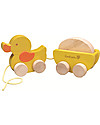 EverEarth Pull along Duck with Egg - Multi-benefits - Certified Wood Pull Toys