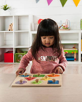 EverEarth Pull Out Puzzle Shape and Colour - FSC certified wood! Wooden Stacking Toys