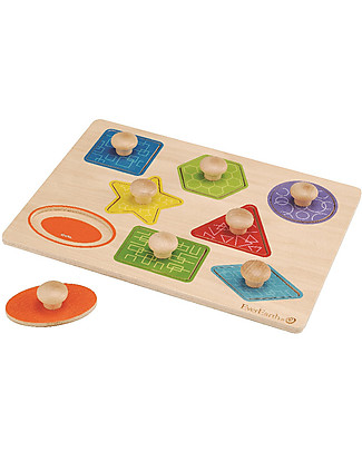 EverEarth Pull Out Puzzle Shape and Colour - FSC certified wood! Wooden Stacking Toys