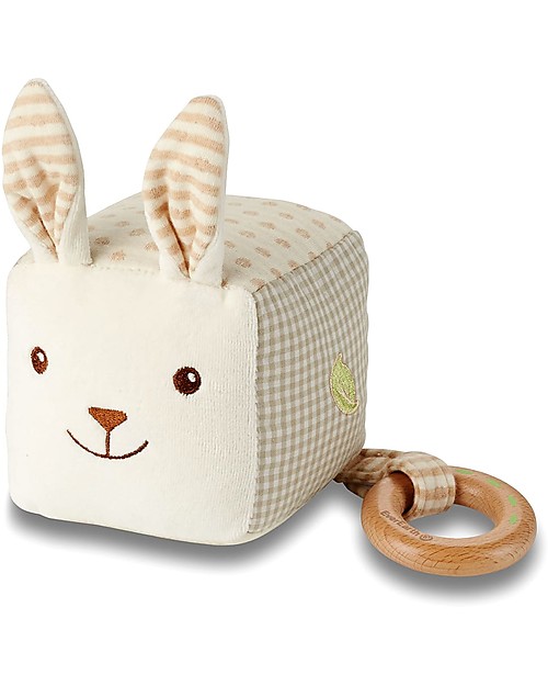 EverEarth Rabbit Block with Rattle - 100% GOTS Certified Organic Cotton Rattles