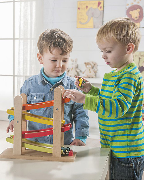 EverEarth Ramp Racer - Motor Skills - High Quality FSC Wood! Wooden Toy Cars, Trains & Trucks