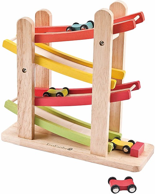 EverEarth Ramp Racer - Motor Skills - High Quality FSC Wood! Wooden Toy Cars, Trains & Trucks