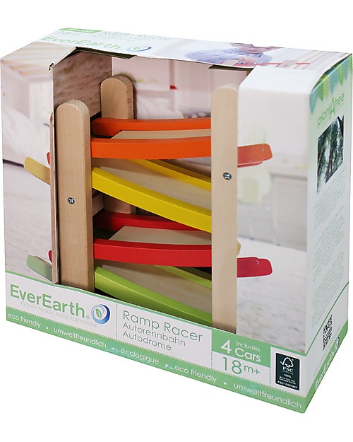 EverEarth Ramp Racer - Motor Skills - High Quality FSC Wood! Wooden Toy Cars, Trains & Trucks
