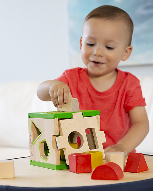 EverEarth Shape Sorter - Hand to Eye Coordination - FSC Certified Wood! Wooden Stacking Toys