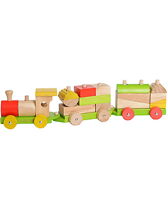 EverEarth Sorting Train Blocks - Motor Skills - High Quality FSC Wood! Wooden Toy Cars, Trains & Trucks