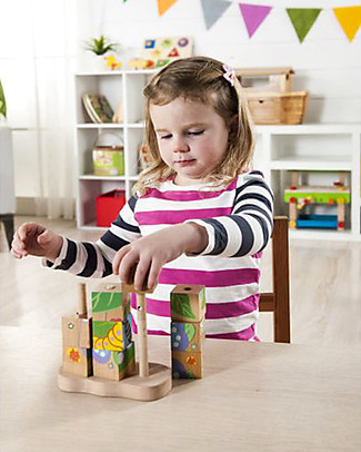 EverEarth Stucking Puzzle - From Caterpillar to Butterfly - High Quality FSC Certified Wood! Montessori Toys