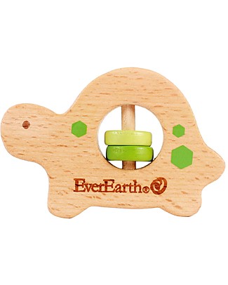 EverEarth Turtle Ring/Teether 2 in 1 - Fine Motor Skills & Hand to Eye Coordination! Newborn Toys