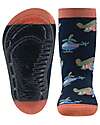 Ewers Anti-Slip Socks SoftStep - Helicopter - Black/Red - Organic Cotton GOTS Antislip Socks