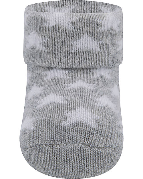 Ewers Set 2 Socks - Bear and Stars  - Grey  - Organic Cotton GOTS Socks