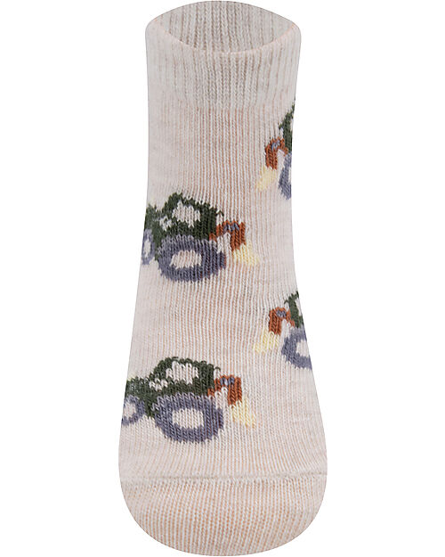 Ewers Set 2 Socks - Tractor -  Beige/Green - Organic Cotton GOTS Socks