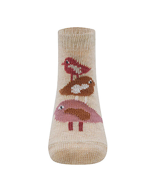Ewers Socks for Kids - Birds  -  Pink - Organic Cotton GOTS Socks