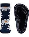 Ewers SoftStep Non-Slip Socks - Flowers - Cotton -  Navy Antislip Socks