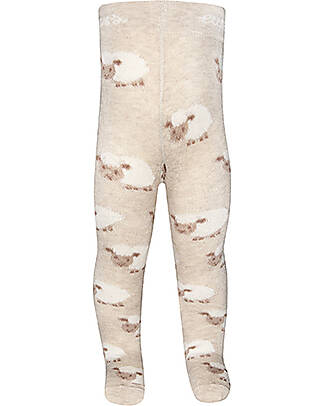 Ewers Tights in Elasticated Organic Cotton - Sheep - Beige Melange - GOST Certified Tights