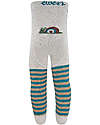 Ewers Tights in Elasticated Organic Cotton - Stripes with Snail - Grey  - GOST Certified Socks