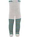 Ewers Tights in Elasticated Organic Cotton - Stripes with Snail - Grey  - GOST Certified Socks