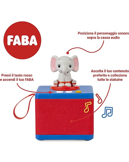 Faba Faba Storyteller Starter Set Blue - Includes: Bluetooth Audio Device + Sound Character Audio Players