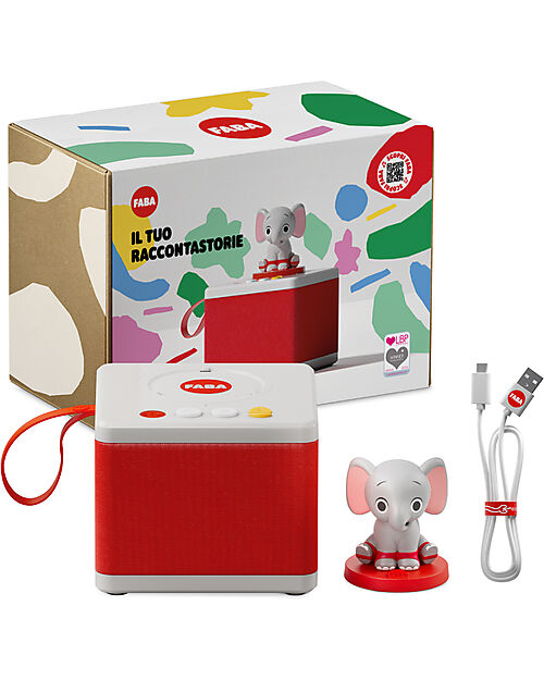 Faba Storyteller Faba Starter Set White - Includes: Bluetooth Speaker + Sound Character Audio Players